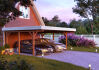 Palmako Carport KARL 20,6 m² - 555x372 cm, Leimholz-Pfosten 12x12 cm, weiß grundiert