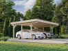 Palmako Carport KARL 20,6 m² - 555x372 cm, Leimholz-Pfosten 12x12 cm, weiß grundiert