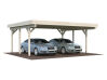 Palmako Carport KARL 20,6 m² - 555x372 cm, Leimholz-Pfosten 12x12 cm, weiß grundiert