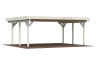 Palmako Carport KARL 20,6 m² - 555x372 cm, Leimholz-Pfosten 12x12 cm, weiß grundiert
