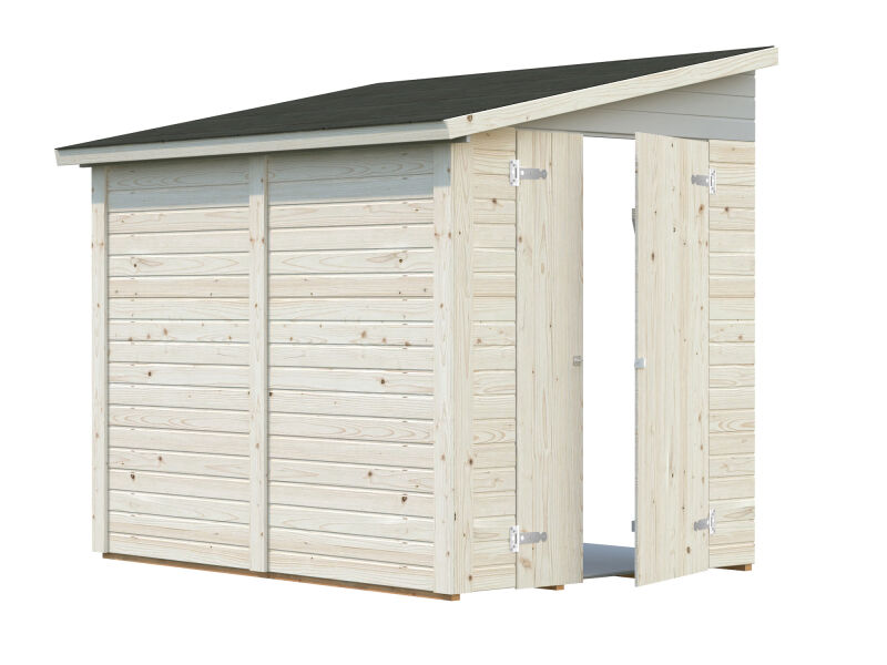 Palmako Gerätehaus Anbauhaus MIA 3,6 m² 222x165 cm, 16 mm, inkl. Fußboden, lackiert dunkelgrau (7012) + dunkelgrau (7012)