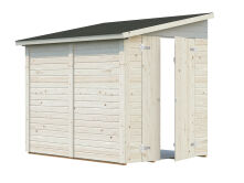 Palmako Gerätehaus Anbauhaus MIA 3,6 m² 222x165 cm, 16 mm, inkl. Fußboden, lackiert dunkelgrau (7012) + dunkelgrau (7012)