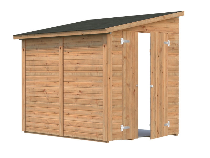 Palmako Gerätehaus Anbauhaus MIA 3,6 m² 222x165 cm, 16 mm, inkl. Fußboden, natur + farbig