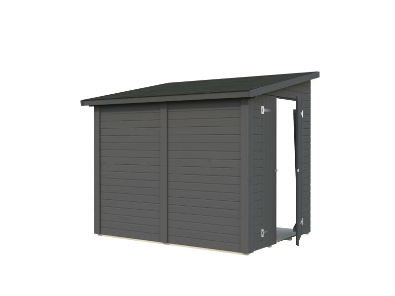 Palmako Gerätehaus Anbauhaus MIA 3,6 m² 222x165 cm, 16 mm, inkl. Fußboden, natur + farbig