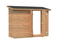 Palmako Gerätehaus Anbauschuppen LEIF 2,2 m², 16 mm, 234x95 cm, inkl. Fußboden, natur + farbig