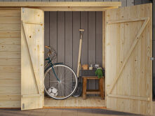 Palmako Gerätehaus Anbauschuppen LEIF 2,2 m², 16 mm, 234x95 cm, inkl. Fußboden, natur + farbig