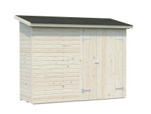 Palmako Gerätehaus Anbauschuppen LEIF 2,2 m², 16 mm, 234x95 cm, inkl. Fußboden, natur + farbig