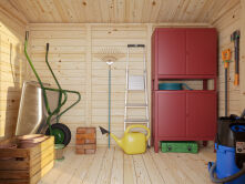 Palmako Gerätehaus LEIF 4,5 m², 16 mm, 273x170 cm, inkl. Fußboden, natur + farbig