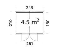 Palmako Gerätehaus DAN 4,5 m²  243x190 cm, 16...