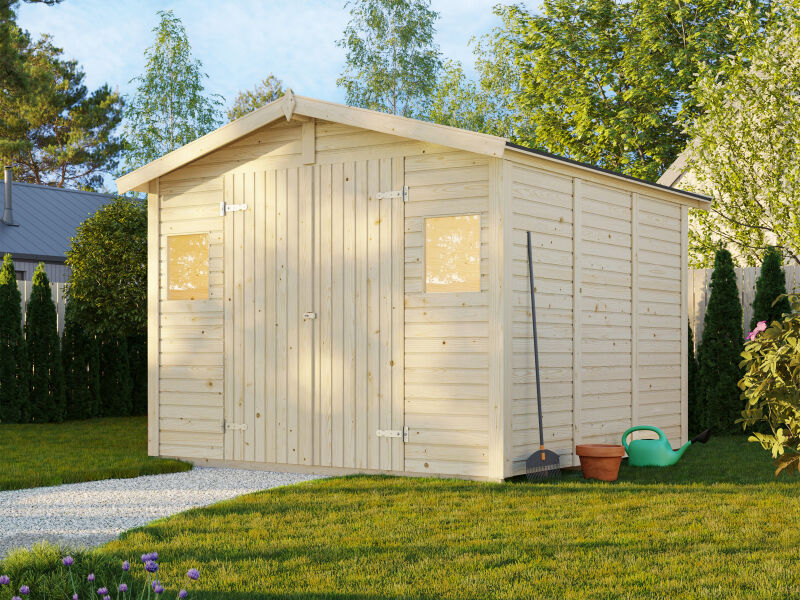 Palmako Gerätehaus DAN 7,5 m² 273x280 cm, 16 mm, inkl. Fußboden, natur + farbig