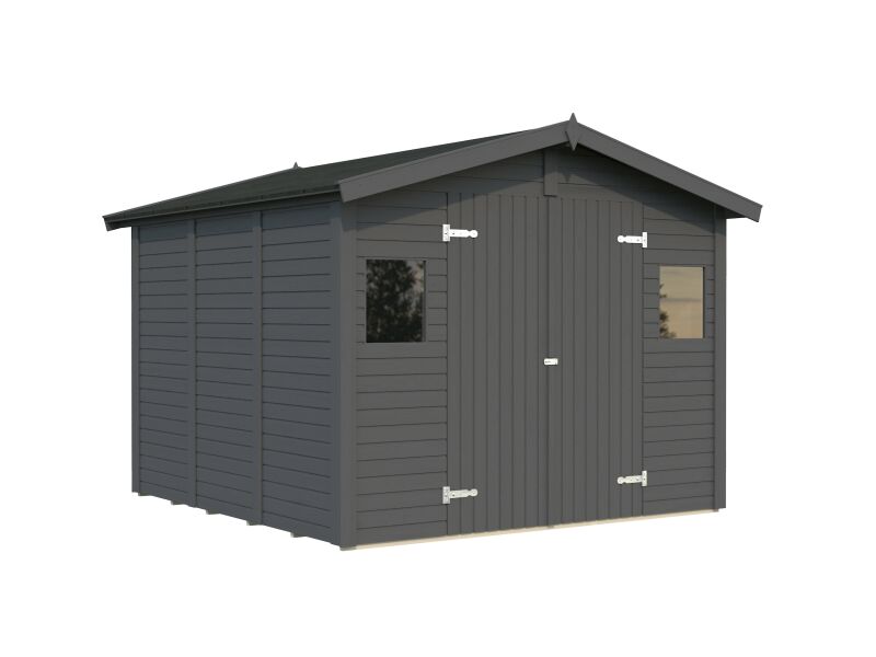 Palmako Gerätehaus DAN 7,5 m²  273x280 cm, 16 mm, inkl. Fußboden, natur + farbig