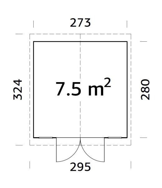Palmako Gerätehaus DAN 7,5 m²  273x280 cm, 16 mm, inkl. Fußboden, natur + farbig