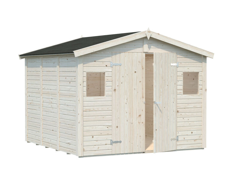 Palmako Gerätehaus DAN 7,5 m²  273x280 cm, 16 mm, inkl. Fußboden, natur + farbig