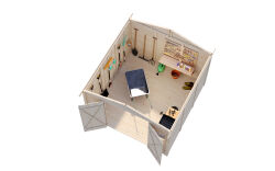 Palmako Gerätehaus DAN 7,5 m²  273x280 cm, 16 mm, inkl. Fußboden, natur + farbig