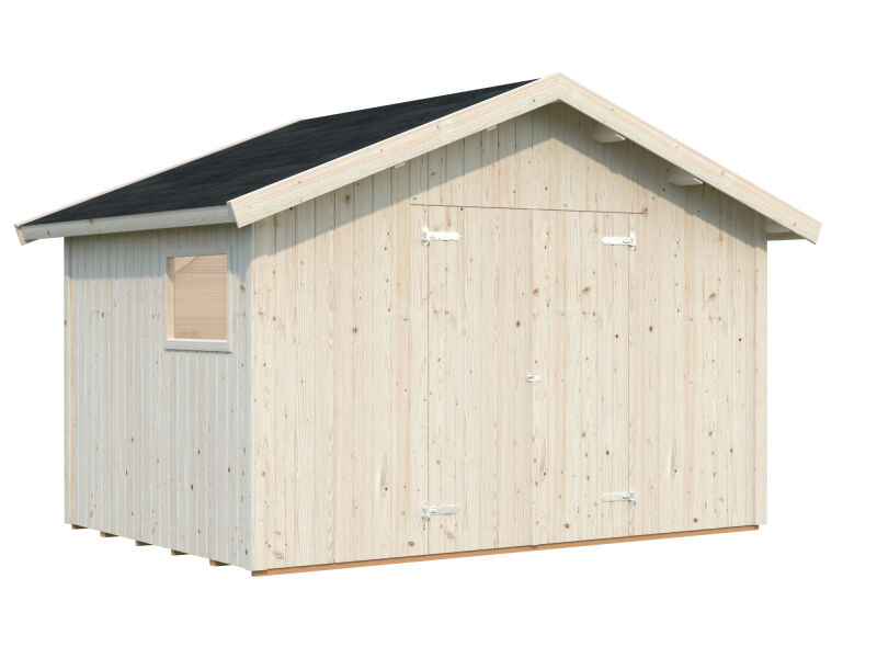Palmako Gerätehaus NILS 8,2 m²  348x239 cm, 16 mm, inkl. Fußboden, grau imprägniert