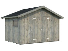Palmako Gerätehaus NILS 8,2 m²  348x239 cm, 16 mm, inkl. Fußboden, grau imprägniert