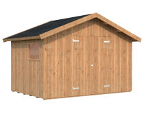 Palmako Gerätehaus NILS 8,2 m²  348x239 cm, 16 mm, inkl. Fußboden, natur + farbig
