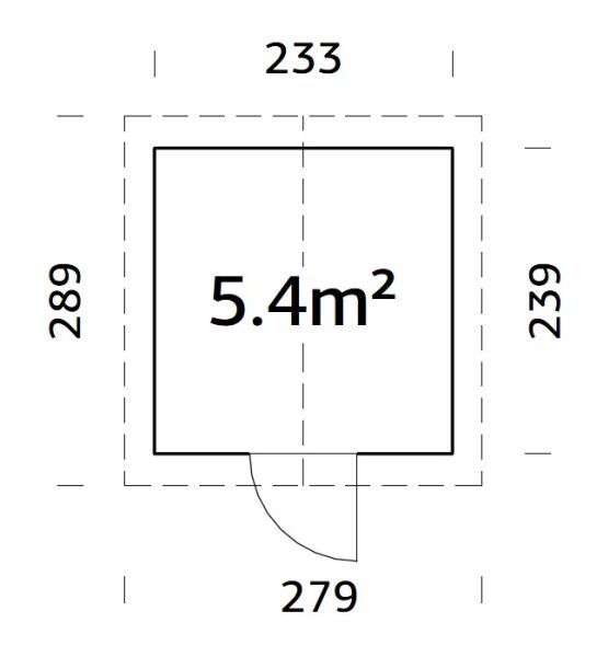 Palmako Gerätehaus LUCAS 5,4 m²  233x239 cm, 16 mm, inkl. Fuboden, natur + farbig