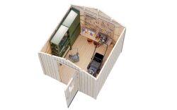 Palmako Gerätehaus LUCAS 5,4 m²  233x239 cm, 16 mm, inkl. Fuboden, natur + farbig