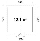 Palmako Gerätehaus LUCAS 12,1 m²  348x354 cm,...