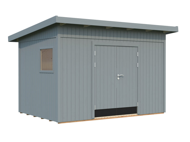 Palmako Gerätehaus STIG 8,2 m²  348x239 cm, 16 mm, inkl. Fußboden, natur + farbig