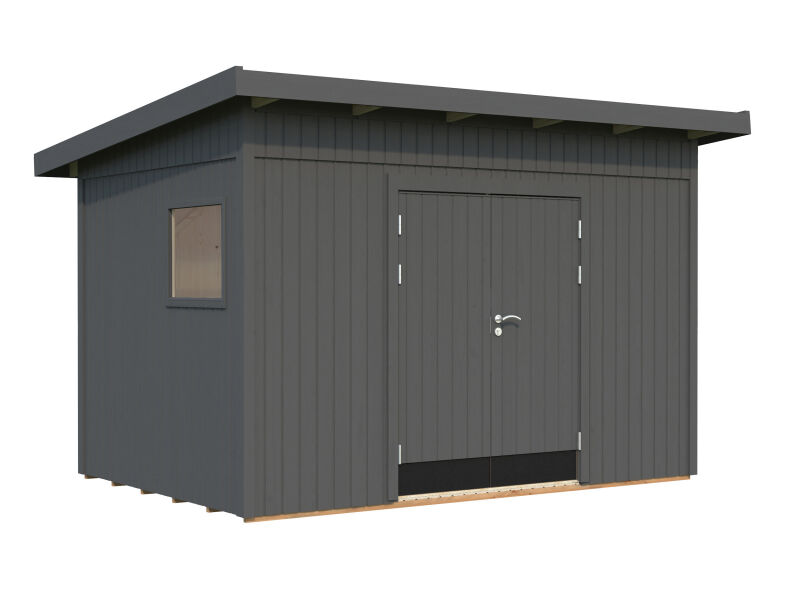 Palmako Gerätehaus STIG 8,2 m²  348x239 cm, 16 mm, inkl. Fußboden, natur + farbig