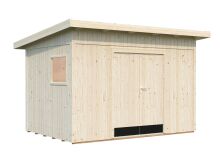 Palmako Gerätehaus STIG 8,2 m²  348x239 cm, 16 mm, inkl. Fußboden, natur + farbig