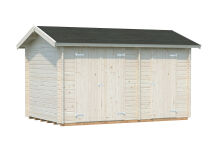 Palmako Gerätehaus JARI 8,9 m²  390x240 cm, 28 mm, inkl. Fußboden, natur + farbig