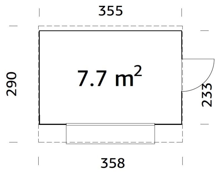 Palmako Marktstand/Verkaufsstand KIRA 7,7 m²  355x233 cm, 16+32 mm, inkl. Fußboden, lackieret weiß (9016) + weiß (9016)