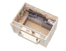 Palmako Marktstand/Verkaufsstand KIRA 7,7 m²  355x233 cm, 16+32 mm, inkl. Fußboden, lackieret weiß (9016) + weiß (9016)