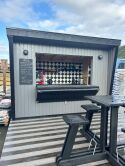 Palmako Marktstand/Verkaufsstand KIRA 7,7 m²  355x233 cm, 16+32 mm, inkl. Fußboden, lackieret weiß (9016) + weiß (9016)