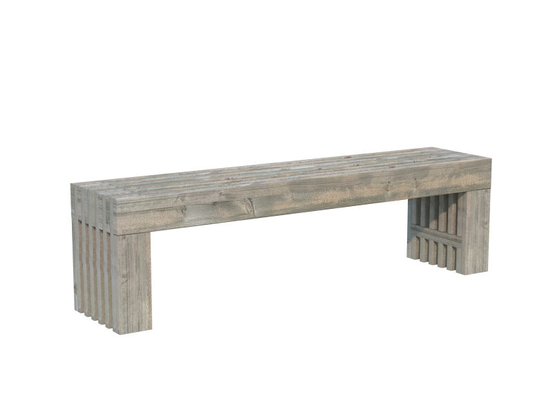 Gartenbank Holzbank CAMILLE 160x42x47 cm, kesseldruckimprägniert grau