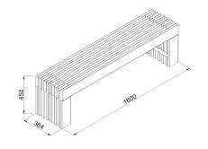 Gartenbank Holzbank CAMILLE 160x42x47 cm,...