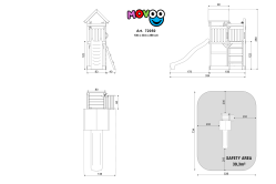 ACTIVE Spielturm Movoo 136x334x258 cm