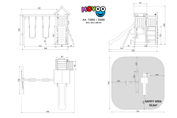 ACTIVE Spielturm Movoo Play+ 354x334x258 cm
