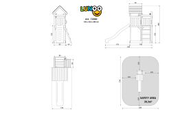 ACTIVE Spielturm Lunoo 136x334x258 cm