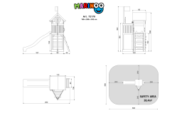 ACTIVE Spielturm Marinoo 153x293x258 cm