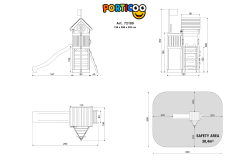 ACTIVE Spielturm Porticoo 153x293x258 cm