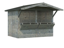 Palmako Marktstand/Verkaufsstand Stella 5,0 m²  273x190 cm, 16+32 mm, hellbraun imprägniert