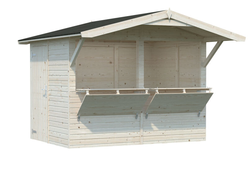 Palmako Marktstand/Verkaufsstand Stella 5,0 m² 273x190 cm, 16+32 mm, transparent imprägniert