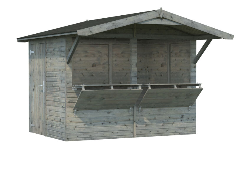 Palmako Marktstand/Verkaufsstand Stella 5,0 m²  273x190 cm, 16+32 mm, transparent imprägniert