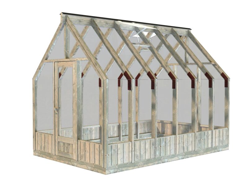Palmako Glashaus / Gewächshaus EMILIA 8,2 m²  240x363 cm, imprägniert + lackiert