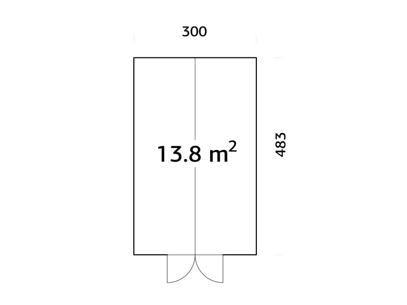 Palmako Glashaus / Gewächshaus EMILIA 13,8 m²  300x483 cm, imprägniert und lackiert