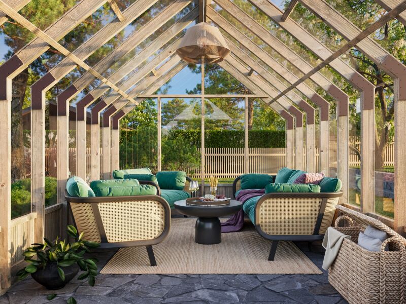 Palmako Glashaus / Gewächshaus EMILIA 13,8 m²  300x483 cm, imprägniert und lackiert