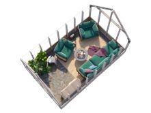 Palmako Glashaus / Gewächshaus EMILIA 13,8 m²  300x483 cm, imprägniert und lackiert