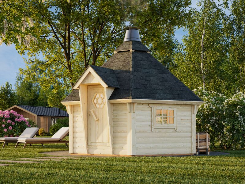 4743142007174 - Grillkota EVA 87 m² Ø 326 cm ISO 44 mm Iinkl Fußboden natur + farbig