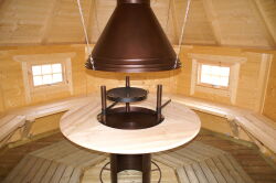 Palmako Grillkota EVA 11,4 m²  Ø 379 cm, ISO, 44 mm, inkl. Fußboden, natur + farbig