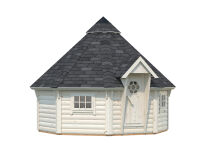 Palmako Grillkota EVA 11,4 m²  Ø 379 cm, ISO, 44 mm, inkl. Fußboden, natur + farbig