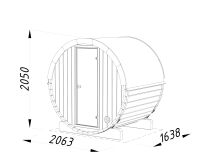Palmako Saunafass Modell ANITA 0,9 m² - 200x160  cm,...
