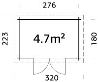 Palmako Gartenhaus ALICE 4,7 m²  320x180cm, 28 mm,...